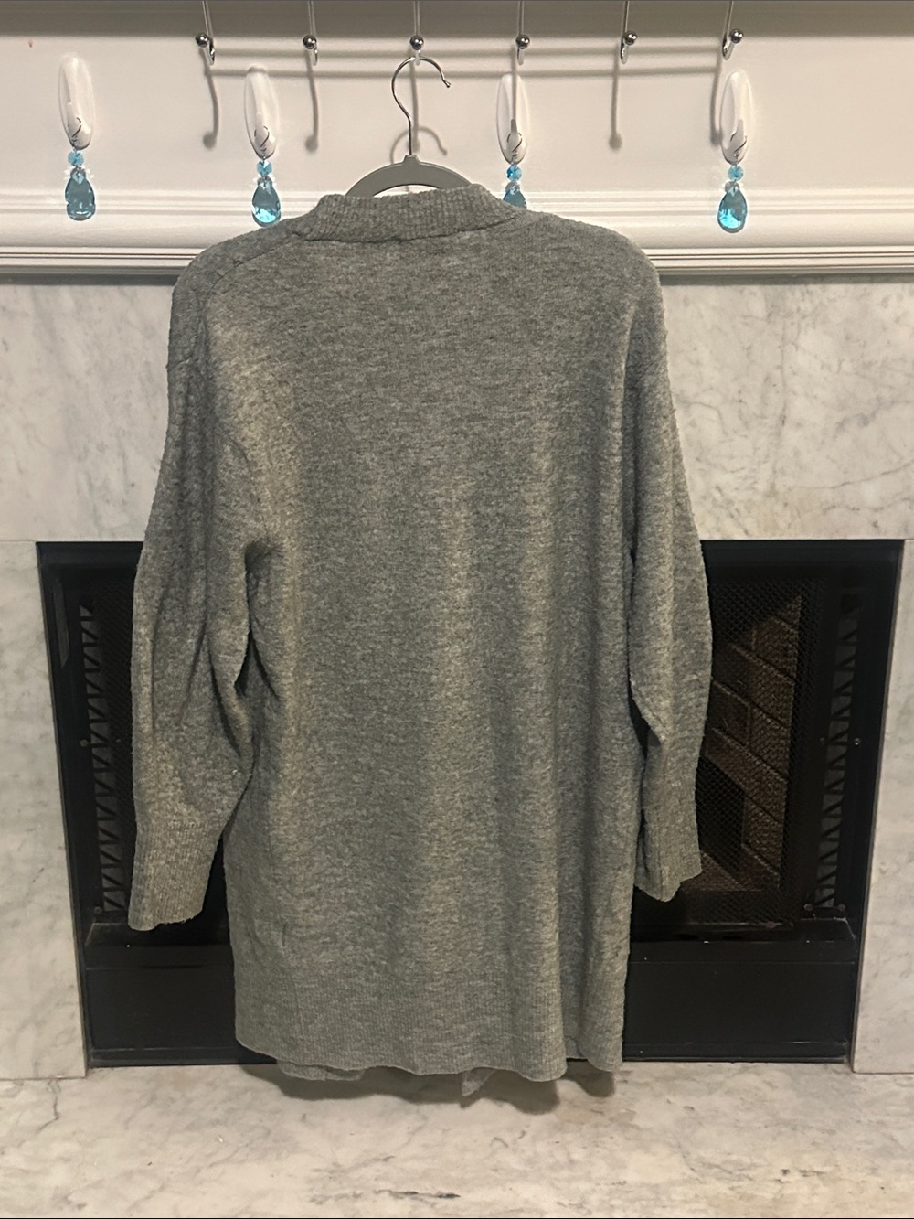 H&M Light Gray Open-Front Knit Cardigan - Picture 2 of 6